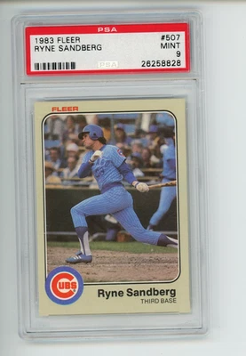 Fleer Ryne Sandberg #507 Chicago Cubs 1983 PSA 9 como nuevo (828) Foto 1 de 4