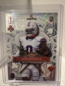 Keon Coleman 1/1 - 2024 Wild Card 5 Card Draw Silver Lazer Jack Of Clubs - Foto 1 di 2