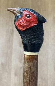 Palo pulgar faisán (hecho a mano de avellana) regalo regalo padre pájaro - Imagen 1 de 4