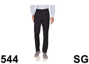 Essentials Men's Slim-Fit, Flat-Front Dress Pant, Black, 35W x 32L, Polyester - Picture 1 of 14
