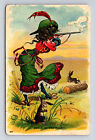 1907 Tale of the Hare Julius Bien Curvy Woman Hunting Rabbits Postcard