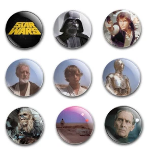 25mm STAR WARS EPISODE 4 A NEW HOPE BUTTON BADGES x9 - Bild 1 von 1