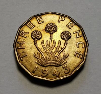 Gran Bretaña 1943 3 peniques - KM 849 - SKU-F7507 Foto 1 de 2