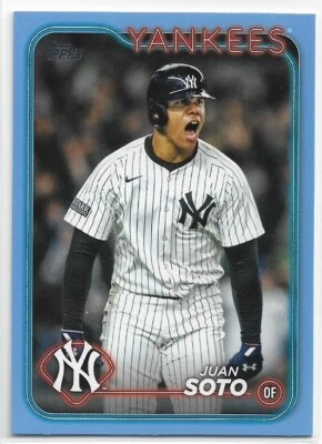 2024 Topps Update Juan Soto #US1 Father's Day Powder Blue #'d /50 Yankees Mets - Image 1 of 2