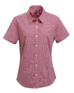 Women's Poplin Shirt Check Pattern UK Size 10 PR321 - Picture 1 of 4