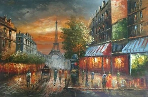 Original Oil Painting City 24 x 36 Inches #11 - Picture 1 of 4