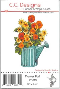CC Designs FLOWER PAIL JD1019 Foam Flower Cling Mount Rubber Stamp - Picture 1 of 2