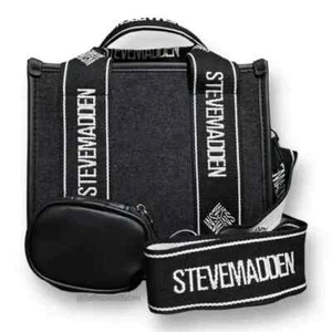 STEVE MADDEN BWEBBER SATCHEL CROSSBODY BAG W AIR POD CASE BLACK NWT - Picture 1 of 9