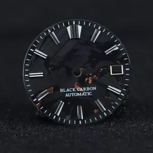 Gold carbon fiber dial seiko modified watch universal diving 28.5mm date NH35 - Picture 1 of 8