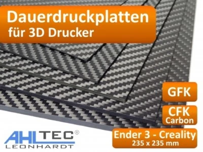 AHLTEC LEONHARDT 3D Drucker Dauerdruckplatte für Ender 3 Creality 235 x 235mm - ABS PLA PETG HIPS