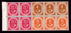 Germany 671a Booklet Pane Unused Mint No Gum 1951-1952 - Picture 1 of 1