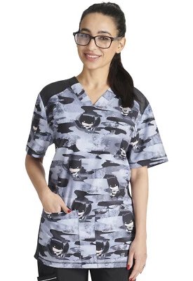 Batman Cherokee Scrubs DC Comics Tooniforms Unisex V Neck Top TF759 DMCU - Image 1 of 4