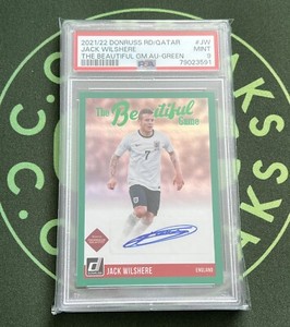 2021-22 Panini Donruss The Beautiful Game Green Jack Wilshere Auto PSA 9