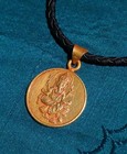Ganesha Münze - Amulett, Münzanhänger aus Nepal massiv & feuervergoldet