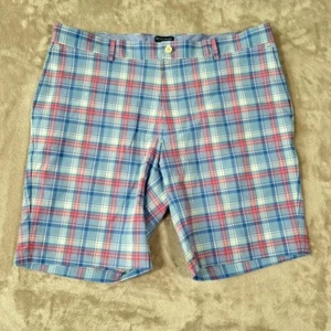 NWOT Peter Millar Crown Crafted Shorts Mens 38 Plaid Seersucker Performance Golf - Picture 1 of 17