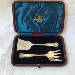 1901 James Deakin & Sons Solid Sheffield Silver Sardine Server Set - Picture 1 of 12