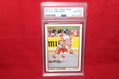 1991 O-Pee-Chee Premier Niklas Lidstrom Rookie Rc# 117 PSA 10 Detroit Red Wings - Image 1 of 3