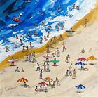 Lisa Levina UntitledL8 Hand Signed Original  Acrylic on Canvas Beach Art