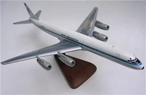 DC-8 Pan-Am Airlines Douglas Airplane Mahogany Wood Model Large New - Picture 1 of 1