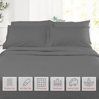 Double Brushed Soft Microfiber Hotel Style Bed Sheets, Deep Pocket Sheet Set