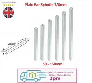 7mm 8mm Windows UPVC and Door Handle Spindle Plain Bar 50mm to 150mm Solid Steel - Picture 1 of 1