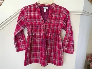 Camisa Top Old Navy Girls Rosa Púrpura a Cuadros Mangas 3/4 Talla M (8) En muy buen estado - Imagen 1 de 2