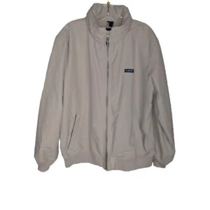Lands End ivory Mesh Lined Jacket Mens XL 46-48 Bomber Coat Nylon - Picture 1 of 14