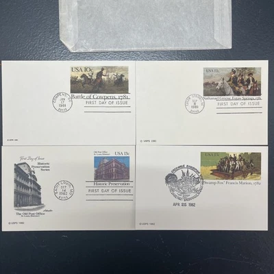 (4) US First Day of Issue Postcards With Preprinted Embossed Stamps. 10c 12c 13c - Image 1 of 3