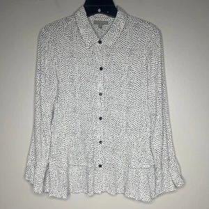 Habitat Vestiti per Vivere In Bianco Nero Pois Blusa con Bottoni Increspature Tg S  - Foto 1 di 10