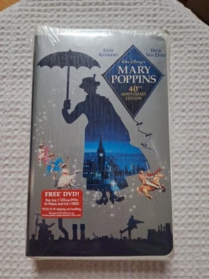 Mary Poppins (VHS 2004) Disney 40th Anniversary Edition Clamshell NEW Free Ship  - Image 1 of 4