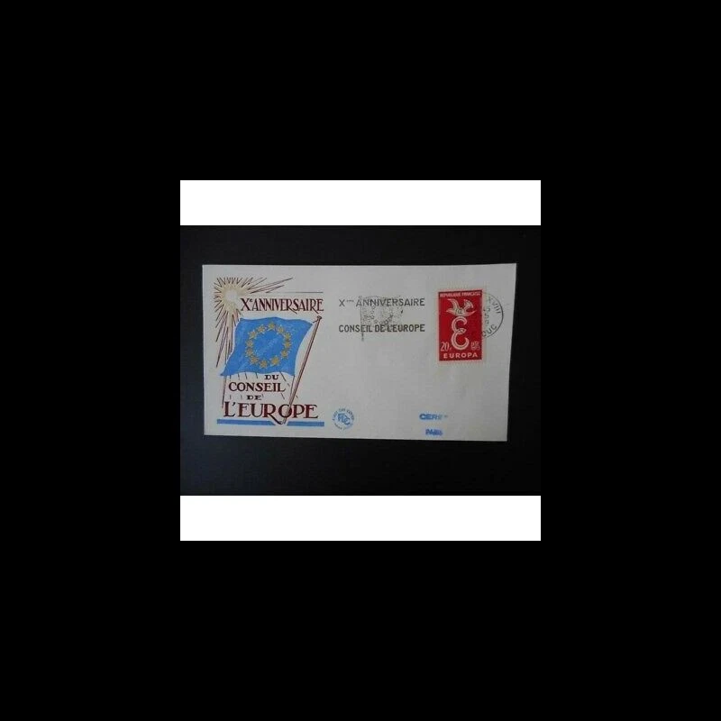 FDC - 10e anniversaire conseil de l'europe - oblit Paris 5/5/59 - Photo 1/1