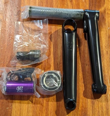 GT Chromoly  Power Series, Manivelle Two Piece Crankset, 165 mm, Black - Image 1 of 4