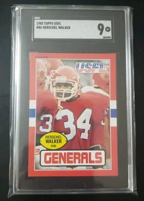 1985 Topps USFL#86 Herschel Walker RC SGC 9 - Image 1 of 2