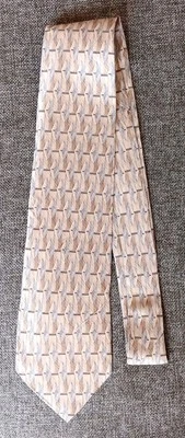 Tie 70s 80s 90s Y2K New Vintage Cambridge Classic Beige Blue 3.75 Wide 59 Long - Image 1 of 4