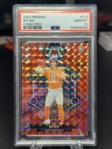 BO NIX 2024 Panini Mosaic Camo Red RC #312 PSA 10 Gem Mint Denver Broncos - Bild 1 von 3