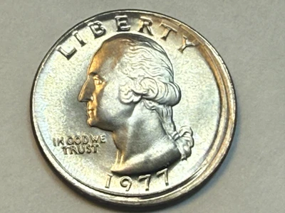 1977 Washington Quarter ERROR- OFFCENTER - Image 1 of 2