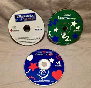 Design Software Lot Print Studio CreataCard 3D Home Architect 3 Disc Only Lot - Picture 1 of 1