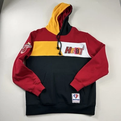 Mitchell & Ness Miami Heat Hoodie Sweatshirt 75Th Anniversary Mens Large Sweater - Image 1 of 4