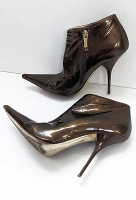 GIANMARCO LORENZI Stiletto High Heels Pointy Toe Ankle Boots Made in Italy 8 - Image 1 of 4
