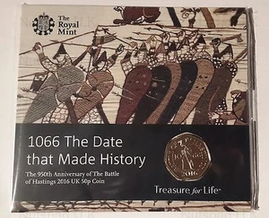 Moneda brillante sin circular Battle of Hastings 2016 Reino Unido 50p - Imagen 1 de 3
