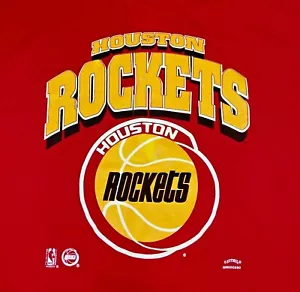 Vintage HOUSTON ROCKET T-Shirt rot Muskatnuss sportlich Gr. XL Einzelnaht! - Bild 1 von 8