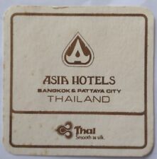 Bar/Beer/Drink Coaster - Asia Hotels - Bangkok & Pattaya City, Thailand - 70/80s
