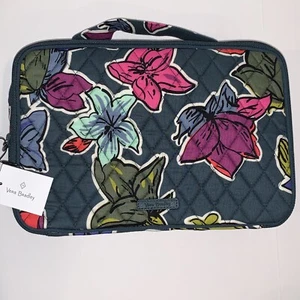 VERA BRADLEY Large BLUSH and BRUSH MAKEUP CASE Bag Falling Flowers Pattern NEW - Picture 1 of 6
