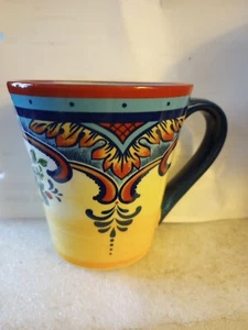 Euro Ceramica Zanzibar Coffee Mug Hand-Painted Colorful Cup - Picture 1 of 4