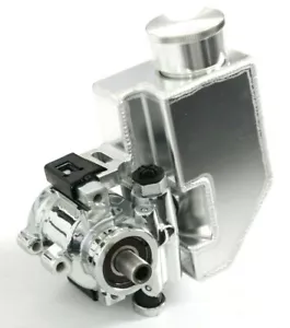 Chrome GM Aluminum Type II Power Steering Pump w/ Polished Fabricated Reservoir - Picture 1 of 10