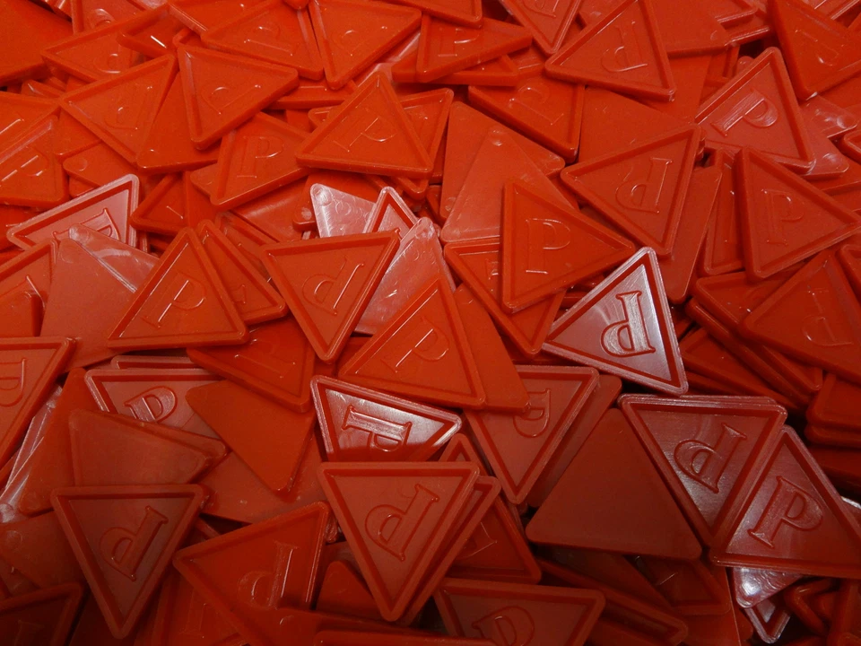  Pfandmarken Wertmarken Veranstaltung PM 04 Dreieckig verschiedene Mengen / Rot - Bild 1 von 1