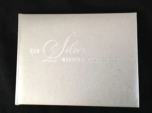 Vtg. Silver Wedding Anniversary GUEST & GIFT Book Craft/repurpose Scrapbook - Picture 1 of 4