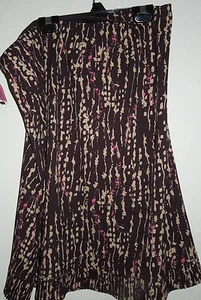 NWT Kenneth Cole New York 2pc. Skirt & Halter Brown Beige Hot Pink Large - Picture 1 of 5