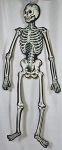 VTG Beistle Die Cut Jointed Skeleton Cardboard Halloween Decor Made In USA - Picture 1 of 6