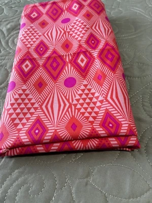 Tula Pink Remnant 24” x 44” Vibrant Pink Diamonds New  - Image 1 of 4
